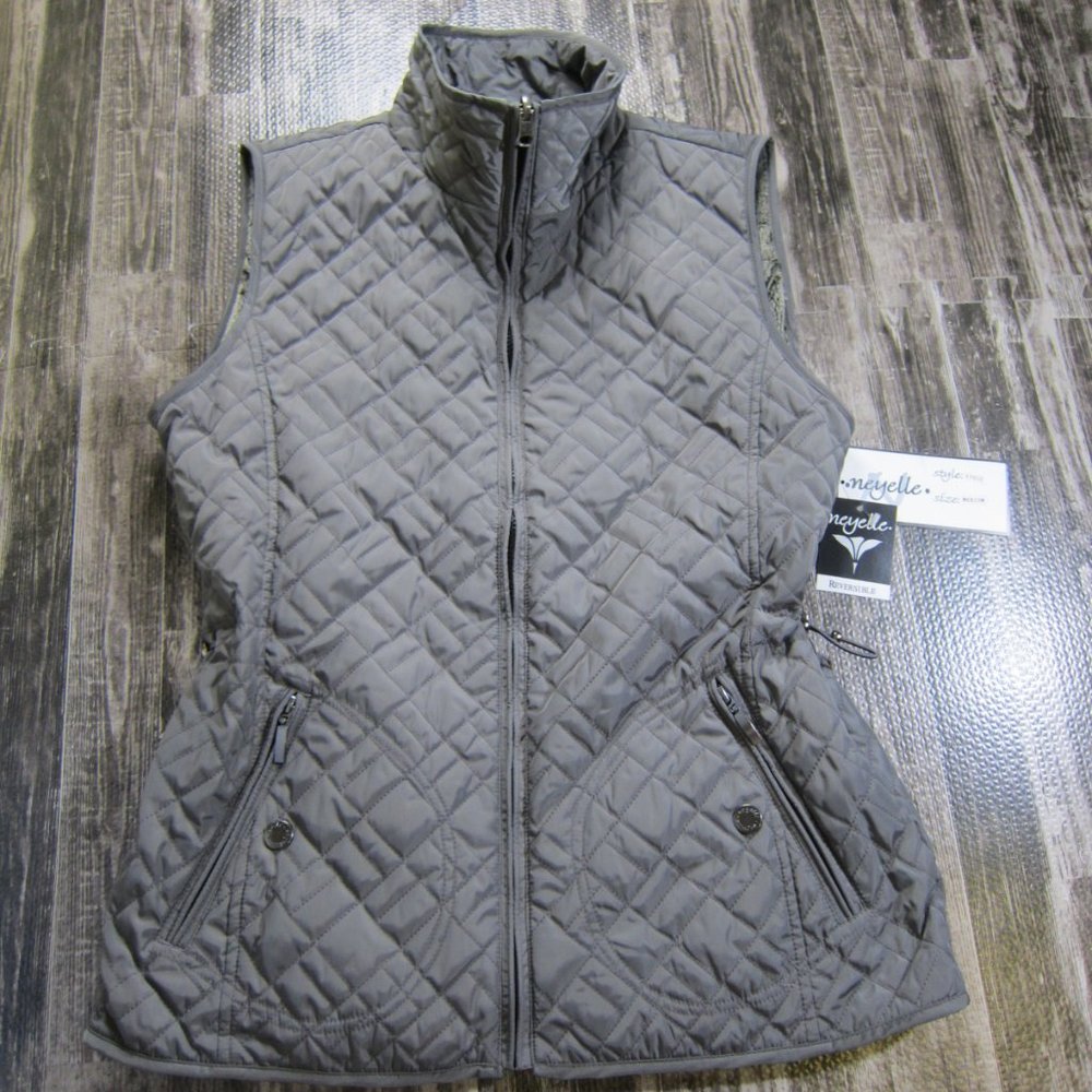 NWT Women's Reversible Quilt/Microboa Vest